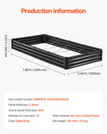 Metal Raised Garden Bed 8x4x1ft Galvanised Planter Box Dark Gray