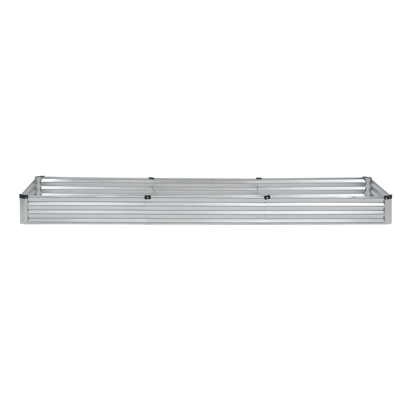 Metal Raised Garden Bed, 12 x 4 x 1 ft Outdoor Galvanized Planter Box, with Open Bottom, Large Planter Raised Bed for Gardening Vegetables, Flowers, Herbs, and Succulent Plants, Silver