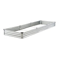 Metal Raised Garden Bed, 12 x 4 x 1 ft Outdoor Galvanized Planter Box, with Open Bottom, Large Planter Raised Bed for Gardening Vegetables, Flowers, Herbs, and Succulent Plants, Silver
