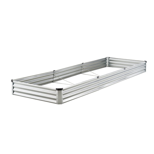Metal Raised Garden Bed 12x4x1ft Galvanized Planter Box Silver