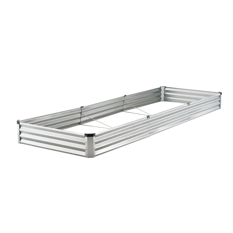 Metal Raised Garden Bed 12x4x1ft Galvanized Planter Box Silver