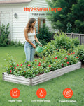 Metal Raised Garden Bed 12x4x1ft Galvanized Planter Box Silver