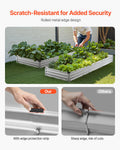 Metal Raised Garden Bed 12x4x1ft Galvanized Planter Box Silver