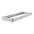 Metal Raised Garden Bed 12x4x1ft Galvanized Planter Box Silver