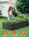 Galvanized Metal Raised Garden Bed 6x3x1.5ft Planter Box