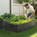 Galvanized Metal Raised Garden Bed 6x3x1.5ft Planter Box