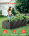 Metal Raised Garden Bed 6x3x2ft Galvanised Planter Box Dark Gray