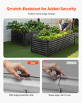 Metal Raised Garden Bed 6x3x2ft Galvanised Planter Box Dark Gray