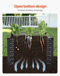 Metal Raised Garden Bed 6x3x2ft Galvanised Planter Box Dark Gray