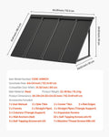 Metal Window Door Awning 1125x610mm Steel Frame Rain Snow Protection