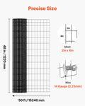 Farm Fence, 122cm x 15.2m, 2 x 4 in Mesh 14 Gauge Galvanized Steel Wire Fencing for Cattle, Hog & Sheep , Heavy Duty Vinyl Coated Livestock Fence for Animal Enclosures, Cage Wire, Garden Fences