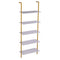 Industrial Pipe Shelf 5 Tier 182.5cm Gold White Wall Mount