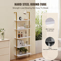 Industrial Pipe Shelf 5 Tier 182.5cm Gold White Wall Mount