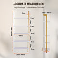 Industrial Pipe Shelf 5 Tier 182.5cm Gold White Wall Mount
