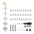 Industrial Pipe Shelf 5 Tier 182.5cm Gold White Wall Mount