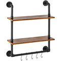 Industrial Pipe Shelf 2 Tier 24x7.87in Wall Mount Kitchen
