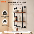 Industrial Pipe Shelf 2 Tier 24x7.87in Wall Mount Kitchen