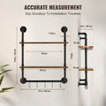 Industrial Pipe Shelf 2 Tier 24x7.87in Wall Mount Kitchen