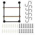 Industrial Pipe Shelf 2 Tier 24x7.87in Wall Mount Kitchen