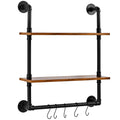 Industrial Pipe Shelf 2 Tier 24x7.87in Wall Mount Kitchen