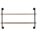 Industrial Pipe Shelf 2 Tier 48x 9.84in Wall-Mount for Kitchen Bedroom