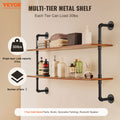 Industrial Pipe Shelf 2 Tier 48x9.84in Wall Mount Kitchen