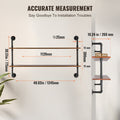 Industrial Pipe Shelf 2 Tier 48x9.84in Wall Mount Kitchen