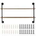 Industrial Pipe Shelf 2 Tier 48x9.84in Wall Mount Kitchen