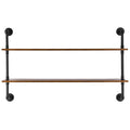 Industrial Pipe Shelf 2 Tier 48x9.84in Wall Mount Kitchen