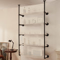 Industrial Pipe Shelf 5 Tier Wall Mount Floating Rustic Wood Brackets