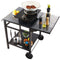 Outdoor BBQ Cart 55x55cm Double Shelf Foldable Food Prep Table Wheels