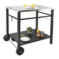 BBQ Grill Cart 85x55cm Double Shelf Stainless Steel Wheels