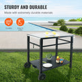 BBQ Dining Cart 85x55cm Double-Shelf Pizza Oven Food Prep Table