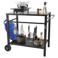 BBQ Dining Cart 85x55cm Double-Shelf Pizza Oven Food Prep Table