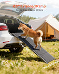 Dog Ramp for Cars, 1600 × 432 mm, Folding Pet Ramps for Medium & Large Dogs up to 113 kg, Pet Stair Ramp with Non-Slip Oxford Fabric Surface, Portable Outdoor Dog Car Ramps for SUV & Truck