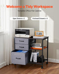 Mobile Metal File Cabinet 3 Drawer 2 Shelf Brown