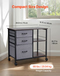 Mobile Metal File Cabinet 3 Drawer 2 Shelf Brown