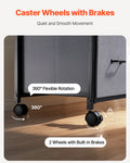 Mobile Metal File Cabinet 3 Drawer 2 Shelf Brown