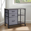 Mobile Metal File Cabinet 3 Drawer 2 Shelf Brown