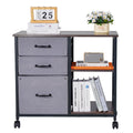 Mobile Metal File Cabinet 3 Drawer 2 Shelf Brown