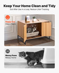 Artiss 80cm Cat Litter Box Furniture Cabinet with Scratch Pad Storage