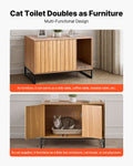 Artiss 80cm Cat Litter Box Furniture Cabinet with Scratch Pad Storage