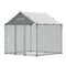 Metal Chicken Coop, 6.56x6.56x6.56ft Large Walk-in Chicken Runs with Cover, Spire Roof Hen House Enclosure with Security Lock, Outdoor Duck Rabbit Cage Poultry Pen for Backyard, Farm, Yard