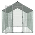 Metal Chicken Coop, 6.56x6.56x6.56ft Large Walk-in Chicken Runs with Cover, Spire Roof Hen House Enclosure with Security Lock, Outdoor Duck Rabbit Cage Poultry Pen for Backyard, Farm, Yard