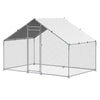 Metal Chicken Coop, 9.8x6.5x6.5ft Large Walk-in Chicken Runs with Cover, Spire Roof Hen House Enclosure with Security Lock, Outdoor Duck Rabbit Cage Poultry Pen for Backyard, Farm, Yard