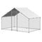 Metal Chicken Coop, 9.8x6.5x6.5ft Large Walk-in Chicken Runs with Cover, Spire Roof Hen House Enclosure with Security Lock, Outdoor Duck Rabbit Cage Poultry Pen for Backyard, Farm, Yard