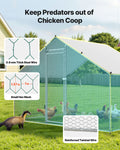 Metal Chicken Coop 9.8x6.5ft Large Walk-in Hen House with Cover Lock