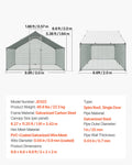 Metal Chicken Coop 9.8x6.5ft Large Walk-in Hen House with Cover Lock