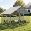 Metal Chicken Coop 9.8x6.5ft Large Walk-in Hen House with Cover Lock