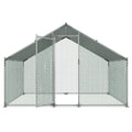 Metal Chicken Coop 9.8x6.5ft Large Walk-in Hen House with Cover Lock